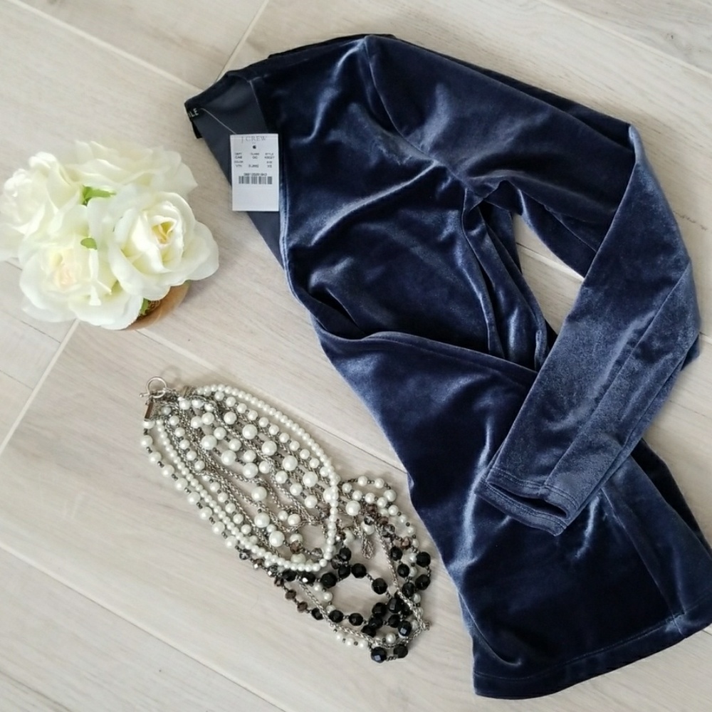 J.Crew Mercantile Velvet Wrap Long Sleeve Blouse